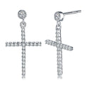 RINNTIN SE37 Wholesale Fashion Women Jewelry Silver Sterling 925 Cross Earrings