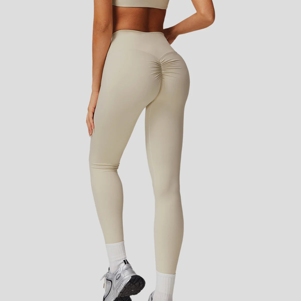 Women's High Waist Peach Hip Yoga Pants High Stretch Elastic Breathable Fitness Sports Tights Soft Skin Friendly Running Solid