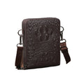 Men's Casual Business Embroidery Embossed crocodile Pattern Single Shoulder Crossbody Bag