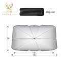 Manual Foldable Silver 190T Nylon Car Windshield UV Protection Heat Shade Reflector Umbrella Travel Accessory for Adults