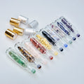Empty Essential Oil 10 ml clear Glass Roll on Perfume Bottles With Colorful Gemstone