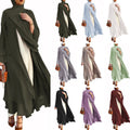 High Quality Islamic Muslim Women Open Abaya Hijab Set Modest Solid Color Summer Chiffon Abaya Women Muslim Dress With Hijab