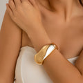 European and American Exaggerated Water Droplet Metal Smooth Opening Bracelet Ins Cold Wind