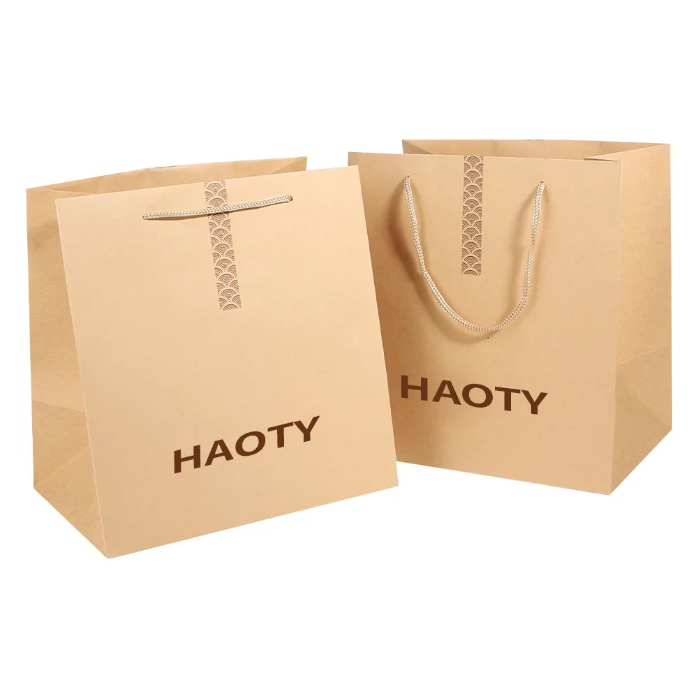 Recyclable Paper Carrier Bag Eco Friendly Shopping Green Eco-friendly Eco Friendly Paper Bag Flat Bottom Kraft Paper Bag