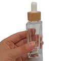 50ml Transparent Frosted Thickened Glass Oil Bottle Glass Dropper Environmental protection Bamboo and Wood Lid