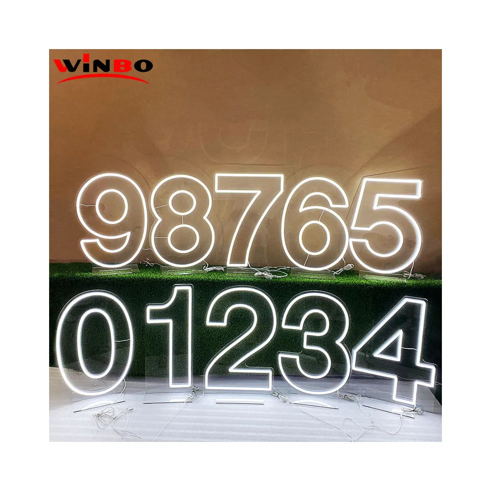 New Style Can Stand Can Hang Acrylic Led Neon Sign Custom Party Wall Decoration Lets Party Neon Number Light up Led Letter Light