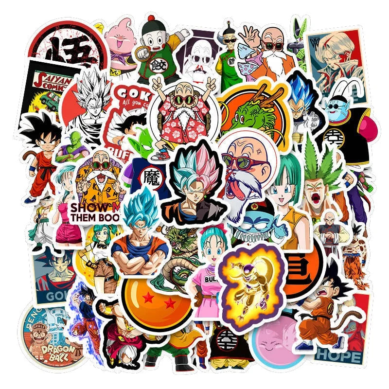 50Pcs Various Anime Cartoon Paper Label for Children Boy Girl Phone Luggage Laptop Bottle DIY Pvc Vinyl Anime Stickers