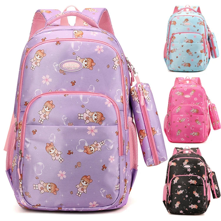 Custom Black Logo Print Reusable Fashion School Bag for 8 Year Olds for Teenage Girls Book Bag