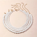SC New Style Luxury Wedding Bridal Necklace Simple Faux Pearl Choker Necklace Vintage Dainty Pearl Necklace for Women