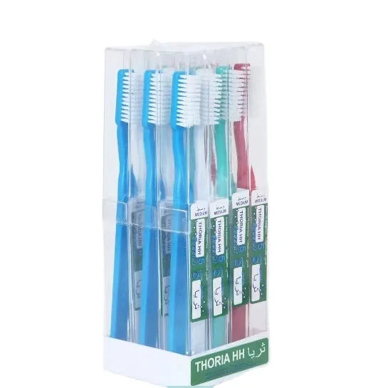 Wholesale Custom Cheap Medium Hard Bristles Hanger Card Plastic Toothbrushes 12 Pack With Logo