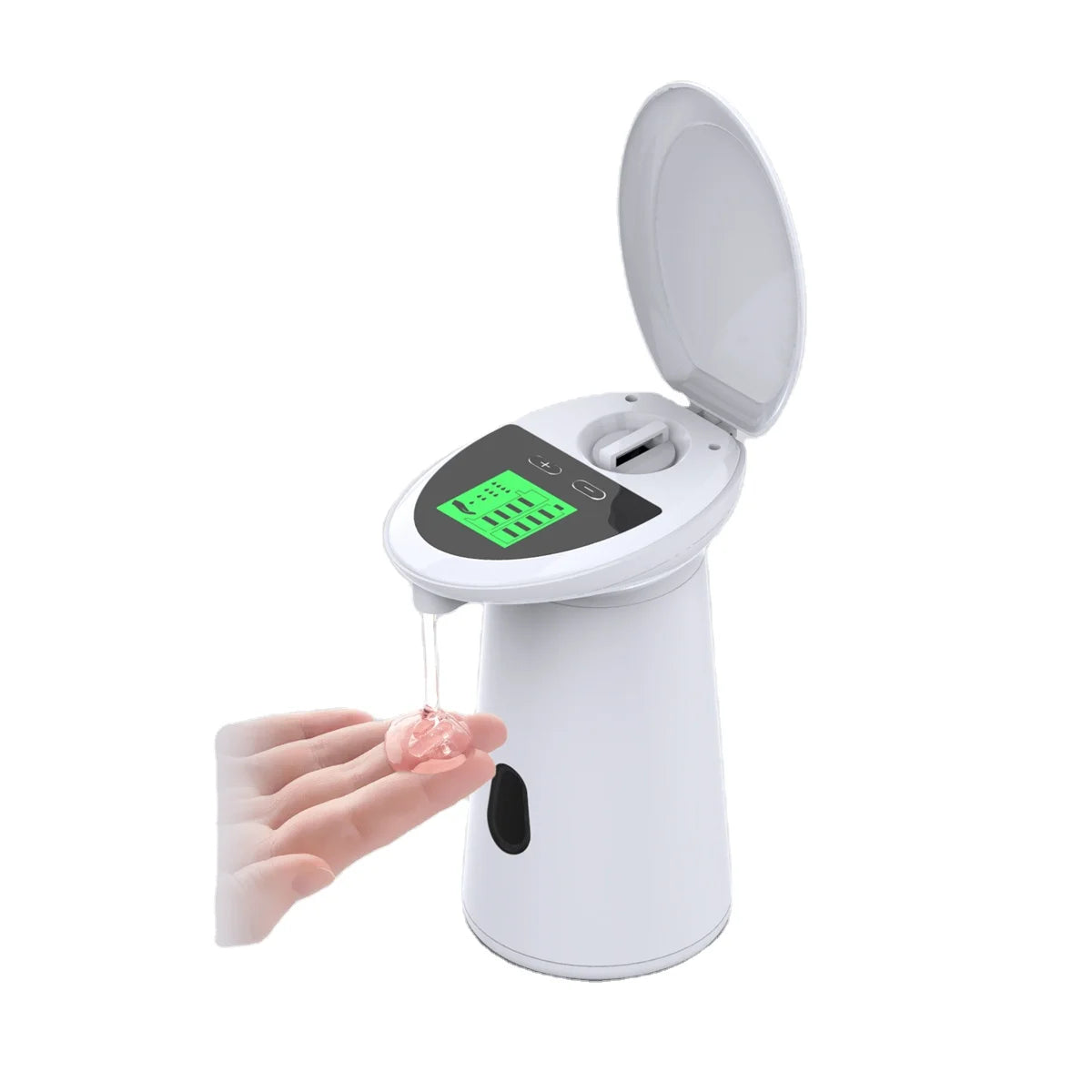 Smart LCD Screen ABS Automatic Touchless Foam Soap Dispenser 280ml Capacity Battery Powered Modern Design Easy Operation Hotel