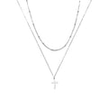 2022 Fashion Simple Necklace Delicate Stainless Steel Necklace Wholesale Hot Sale Double Layer Cross Necklace for Women Gift