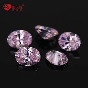 Ready Stock Wholesale Loose Synthetic Cz Stone Standark 5A Grade Imported Light pink Oval Cut Cubic Zirconia