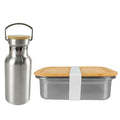 Japanese Bento Boxes for Kids Custom Stainless Steel Lunch Box Bamboo Vacuum Lid Stainless Steel Bamboo Lid Water Bottle