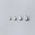 Vintage Sterling Silver Zircon Bezel Pendant Bracelet Necklace Connectors Jewelry Accessories