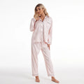 New Lady Pajama Satin Silk Pajamas Set Lounge Wear Print Button Down Plus Size Women Pijamas pink Manufacturer
