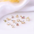 Colorful Zircon Indian Screw Fancy Nose Ring with L Bar Nose Stud Stainless Steel Wedding Engagement Gift Jewelry for Women