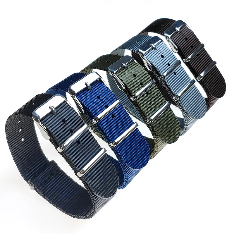 18 20 22mm Soft Nylon Wrist Watch Band Watch Strap Sport Woven