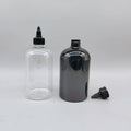 500ml Black Boston Glue Squeeze PET Transparent Bottle for Liquid Soap Ink Sauce Packaging Custom Screen Printing Black Screw
