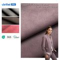 PFAS FREE Retro Two Tone Faux Leather Waterproof Cowhide Fluff PU Leather 2-Way Stretch Brushed Backing for Garments Costumes