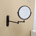 All Black Wall-mounted Retractable Double-sided Magnifying Mirror for Bathroom