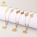 Rosary Prayer Beads Stainless Steel Arabic Jewelry 18K Gold Plated Allah Pendant Muslim Islamic Necklace