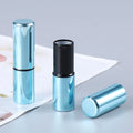 Metallic Aluminum Luxury Metal Light Blue Lipstick Tube Solid