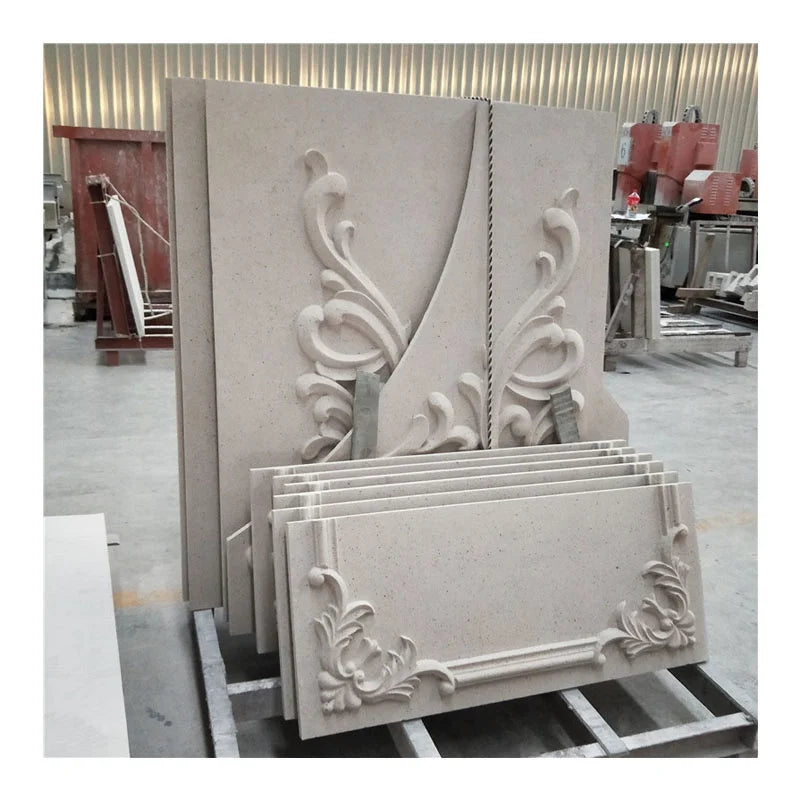 New Modern CNC Carving Beige Limestone 20mm Interior Wall Tiles for Church Indoor Wall Decoration