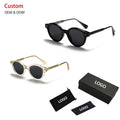 Wholesale Round Custom Glasses Logo 2025 Trendy Retro Luxury Glasses Black Men Sunglasses Stock Polarized Sunglasses
