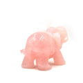 Huiying Wholesale Chakra Stones Lifelike Hand Carved Jade Crystal Animal Figurine 2 Inch Rose Quartz Elephant Carving Crafts