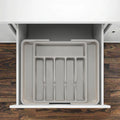 Modern PP Plastic Tableware Storage Drawer Compartment Rectangle Cross-Border Box Aluminum for Stocks Includes Knives Lids Dust