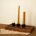 Modern Handmade Small Cylinder Black Ceramic Candle Holder Exquisite Minimalist Candlestick Home Decoration