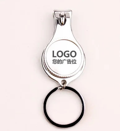 Metal Three in One Nail Plier Keychains Nail Cutter Bottle Opener Keyrings Custom LOGO Fingernail Cutting Trimmer Scissors
