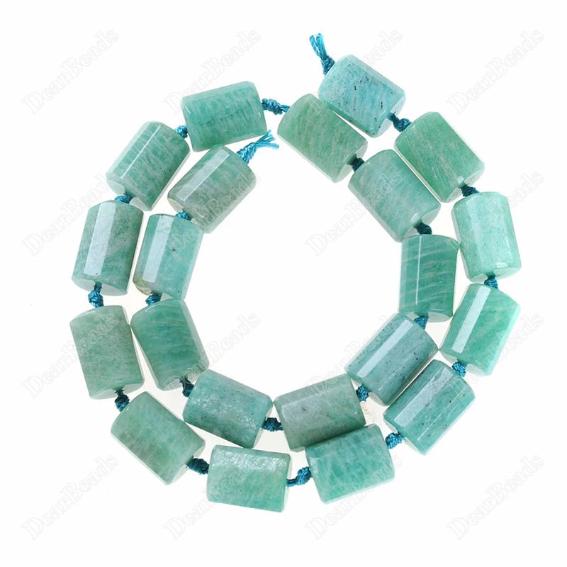 Wholesale Natural Faceted Stone Tube Beads Amazonite Tube Beads for Jewelry Making