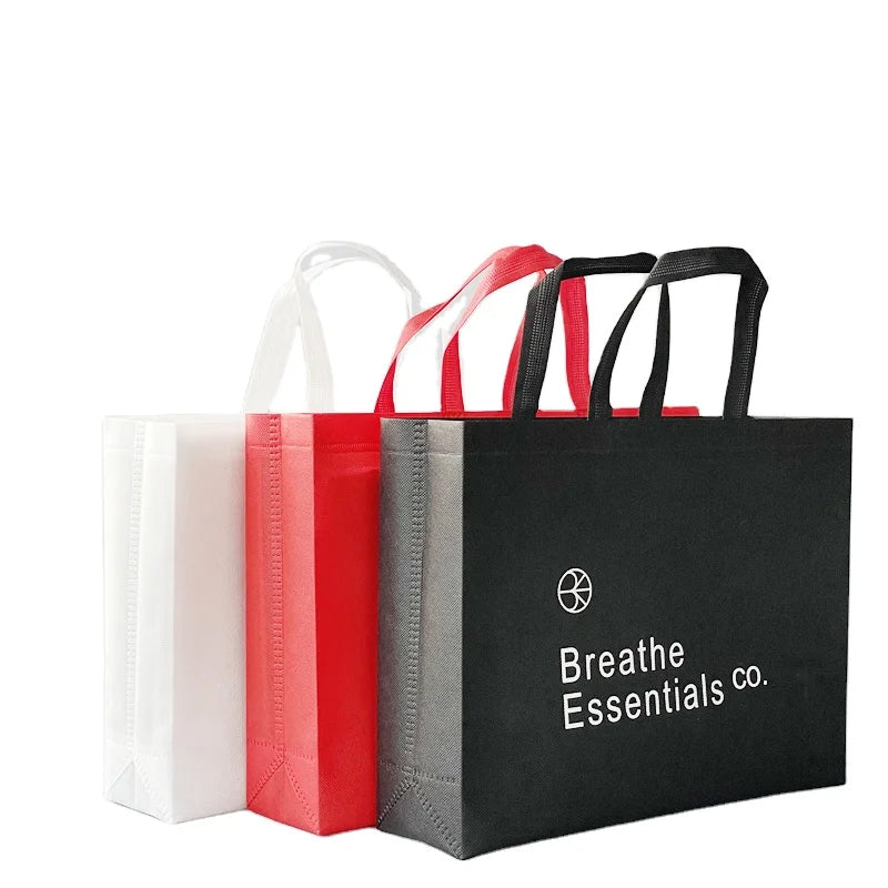 New Design Wholesale Custom Logo Eco Laminated Reusable Non-Woven Printed Tote Shopping Bag Recycled Non Woven Tote Bag