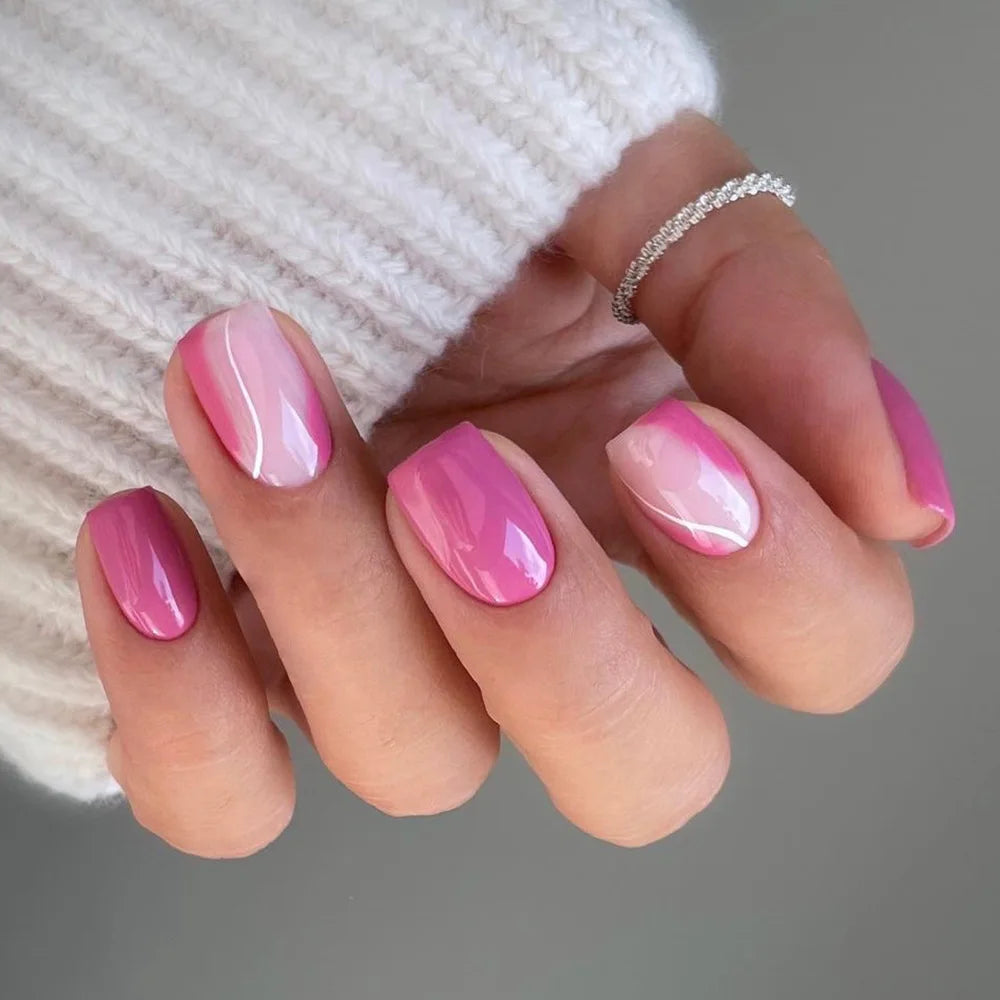 Wholesale Private Label Pcs Box Nail Tips Acrylic Pink Square False Nails Press on Nails
