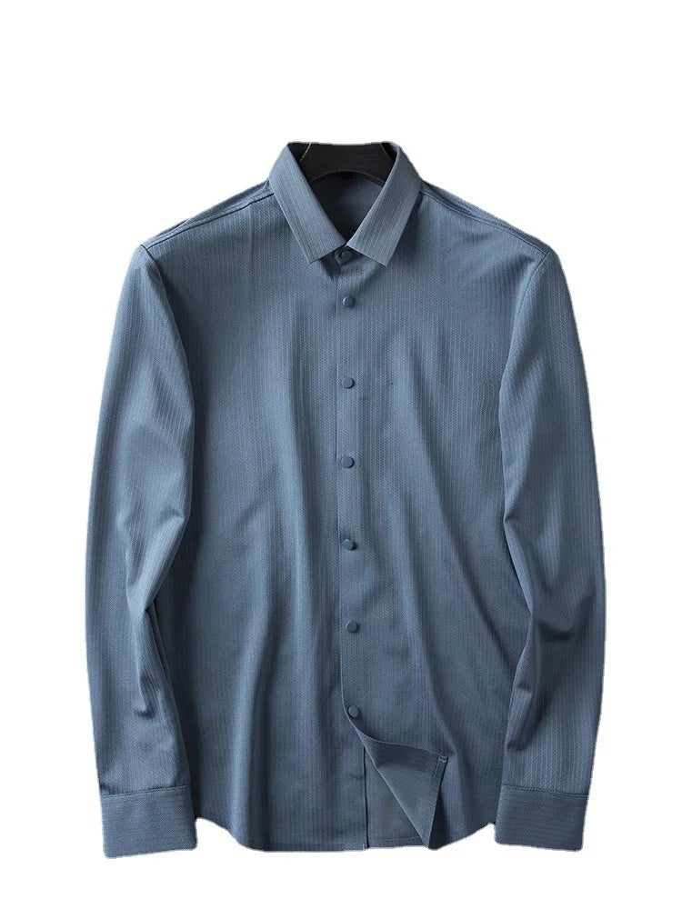Stretch Long Sleeve Linen Formal Casual Cotton Western Shirt Maxi Tailored Muscle Collar White Dress Pant Shirt for Man
