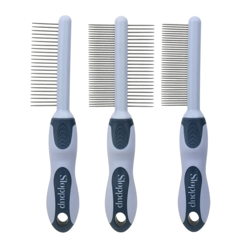 Pet Detangling Row Comb Cat Dog Grooming Steel Teeth Comb for Removing Matted Fur Knots & Tangles