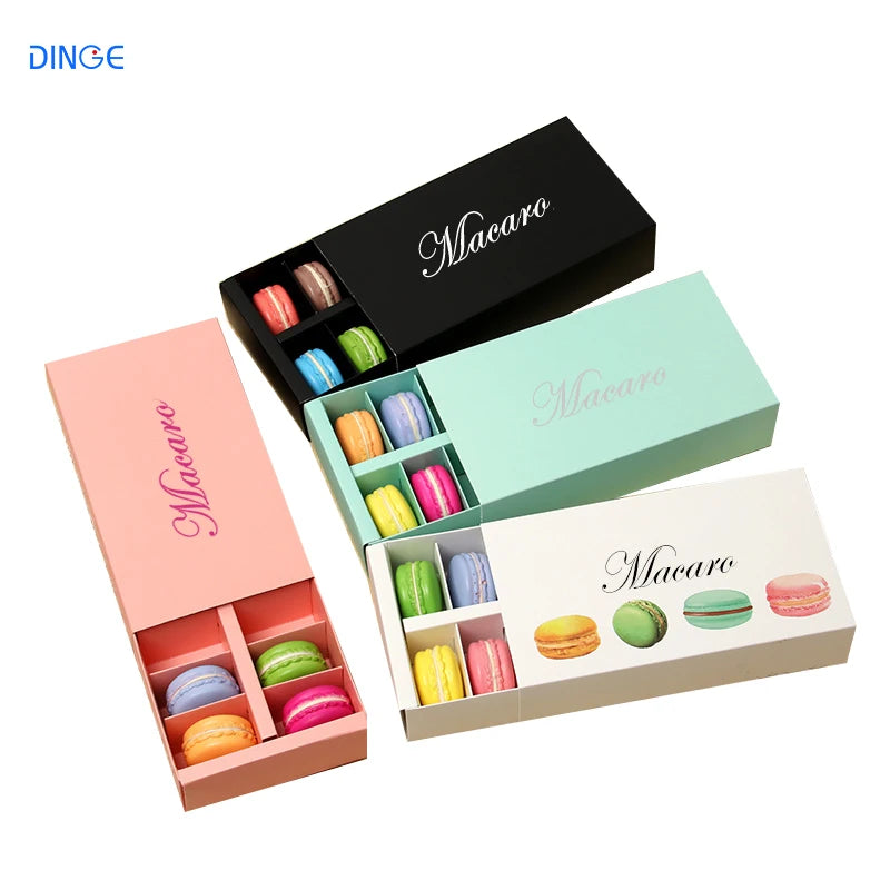 Macaroon Big Luxury Box Packaging Gift Macaron Cajas Para Wholesale Transparent Plastic with Tray Handmade Inserts