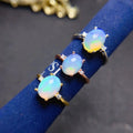 Hot Sale 925 Sterling Silver Eternity Big Stone Rings New Designs with Natural Opal Oval Cut for Women's Wedding