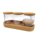 High Borosilicate Glass Eco-Friendly Durable Bamboo Cover Storage Tank Multi-Functional Cork Top 500ml-1300ml Capacity Storage