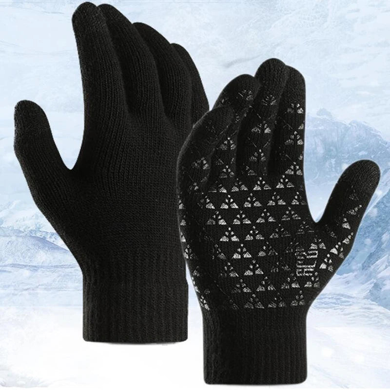 Viraloff Sports Winter Gloves Anti-Germs Bacteria Thermal Warm Silicone Gel Acrylic Knitted Touch Screen Soft Flexible