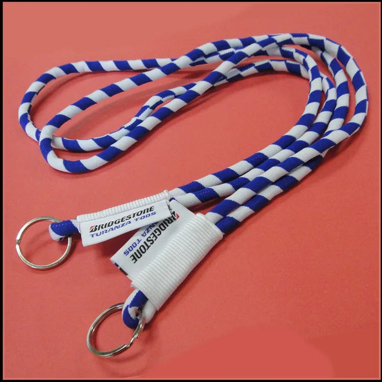 Customized Design Woven Polyester Strap Elastic Jacquard Logo Rope  Promotional Customized  Lanyard