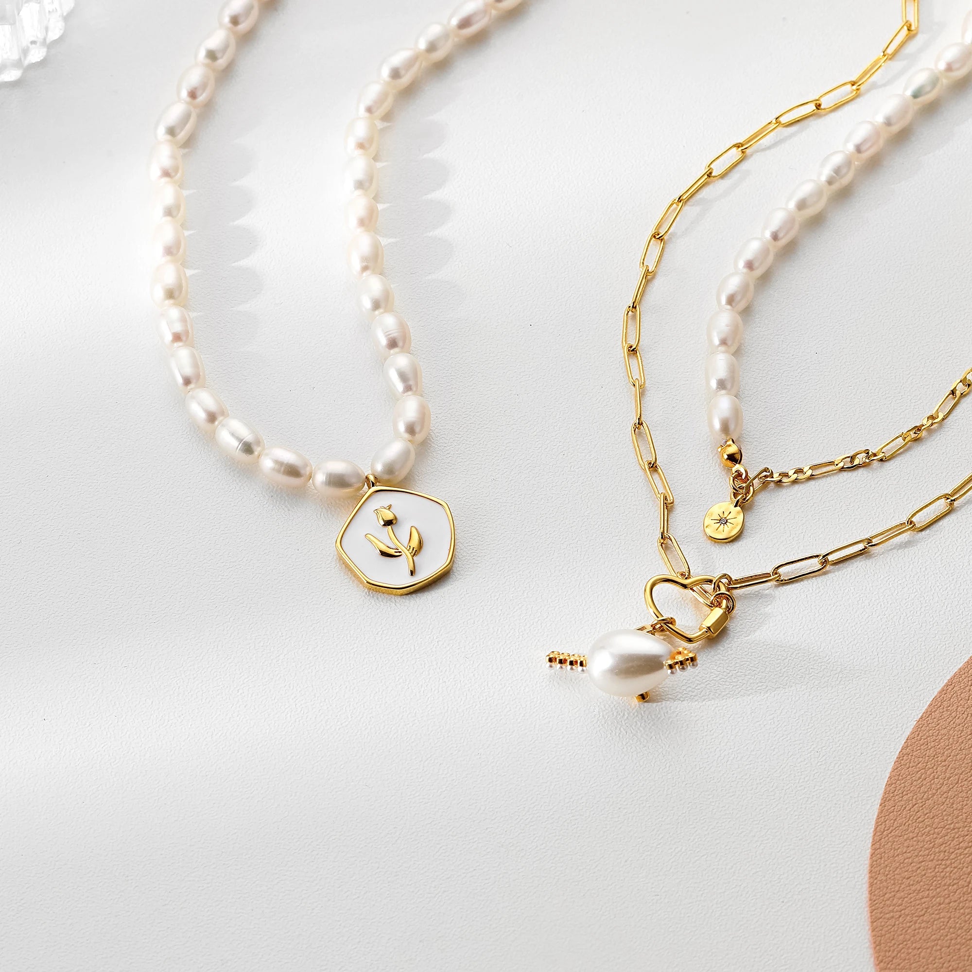 18K Gold Plated Baroque Pearl Pendant Necklace with Zircon Women's Trendy Stainless Steel Jewelry for Wedding Occasions