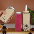 12oz 14oz 16oz Square PET Bottles for Tea Beer Fruit Juice Soda Energy Drinks Screw Cap Screen Printing (350ml/400ml/500ml)