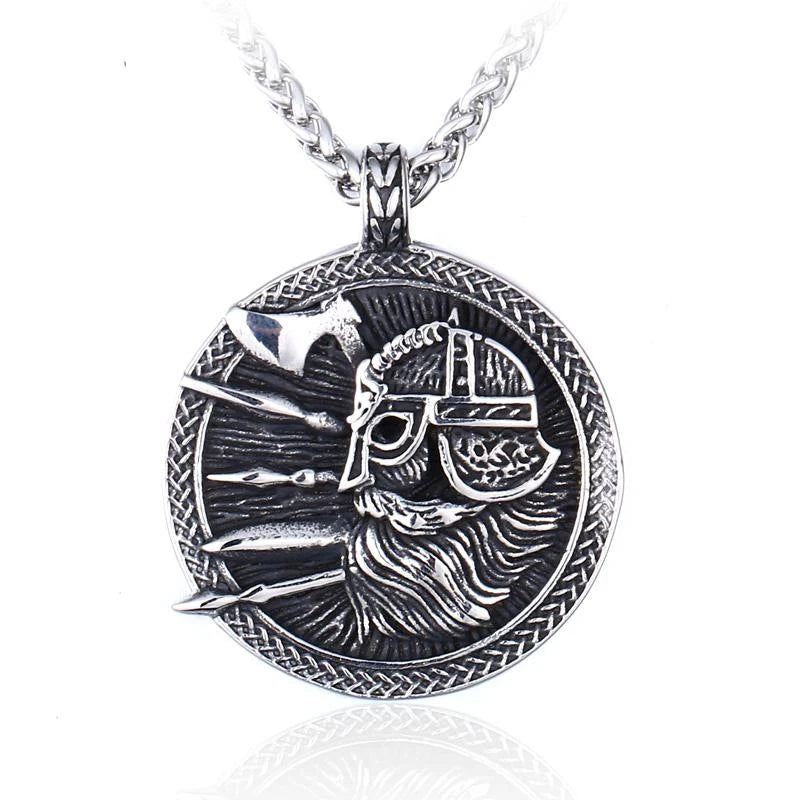 Fashion classical Scandinavian Viking style warrior and tree of life 316L stainless steel pendant for men