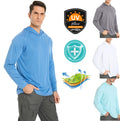 Stock Blank Heat Press Screen Prints Logo Customized Mens UPF 50 Long Sleeve Fishing Shirts With Hood