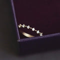 Simple Fashion Trendy Gold Plated 925 Sterling Silver White Zircon Diamond Engagement Finger Rings for Women Jewelry