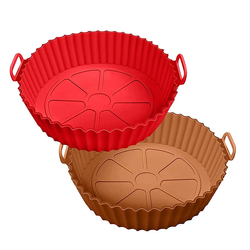 Food Safe Eco-Friendly Silicone Air Fryer Oven Accessories with Handle Reusable Liners YOUNIS Brand Free Sample