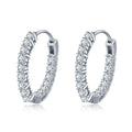 Roundness White Gold Plated Princess Eternity Cubic Zircon Bridal Hoop 925 Sterling Silver Earring for Women Party Wedding Gift